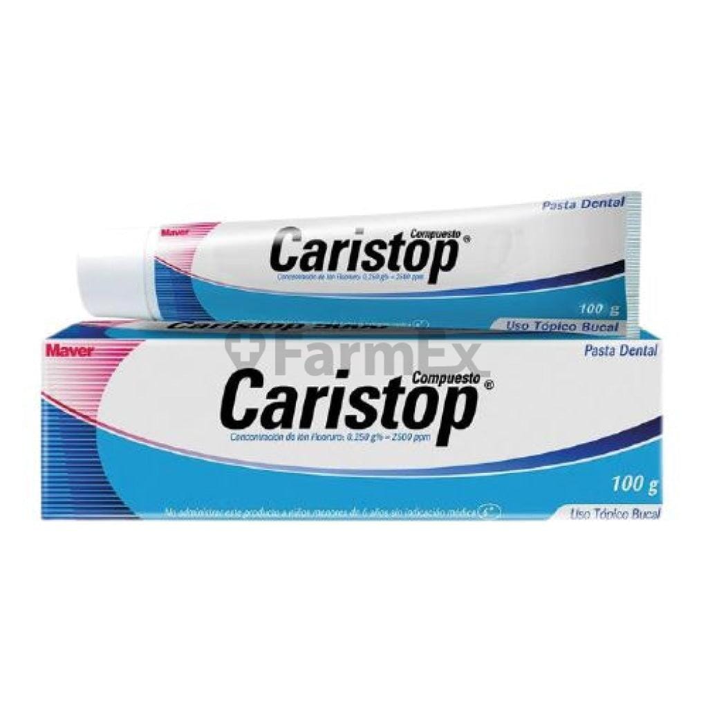 Caristop Compuesto Bhfluorada Crema dental x 100 g Farmex-Fonasa-Persistente